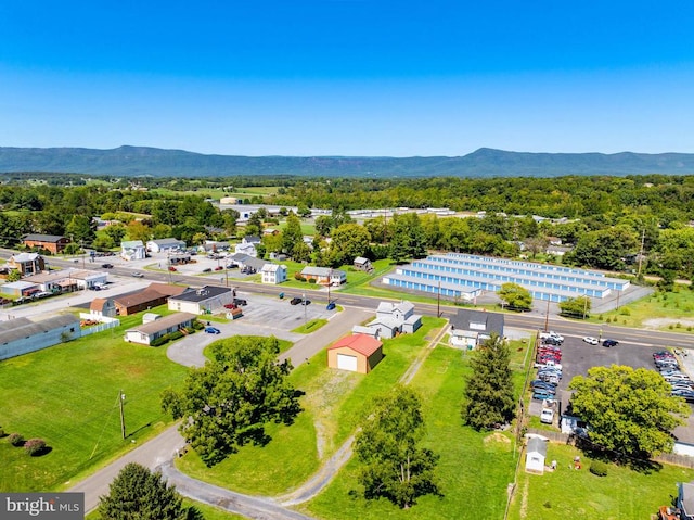 drone / aerial view with a mountain view