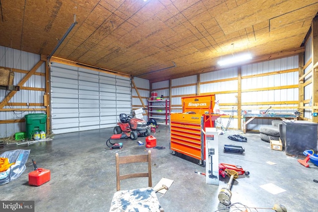 view of garage