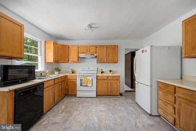 kitchen featuring black appliances and sink