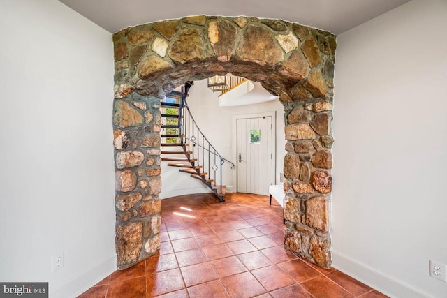 entryway featuring tile patterned flooring