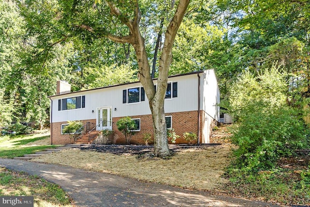 bi-level home featuring french doors