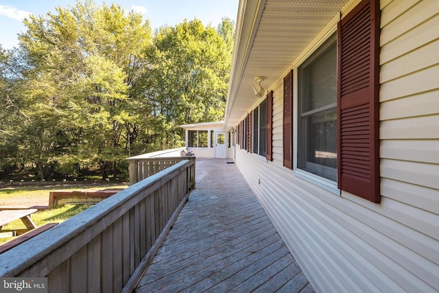 view of wooden deck