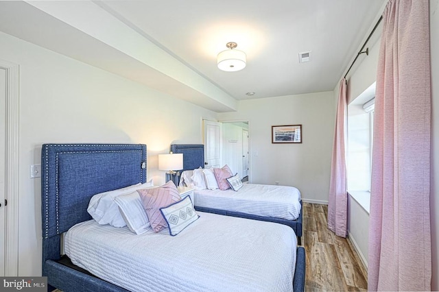 bedroom featuring light hardwood / wood-style flooring