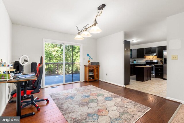 office featuring light hardwood / wood-style flooring