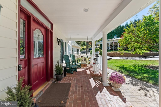 view of patio / terrace featuring covered porch