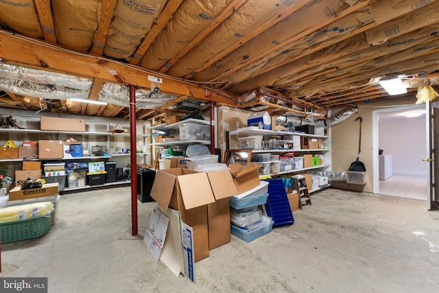 basement with washer / dryer