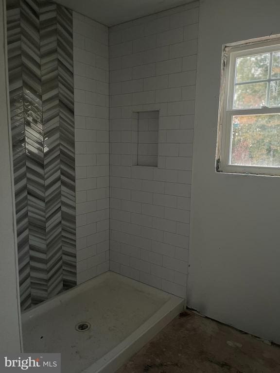 bathroom with a shower