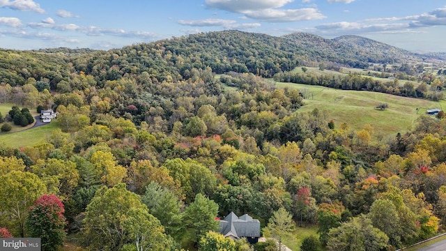 aerial view featuring a mountain view