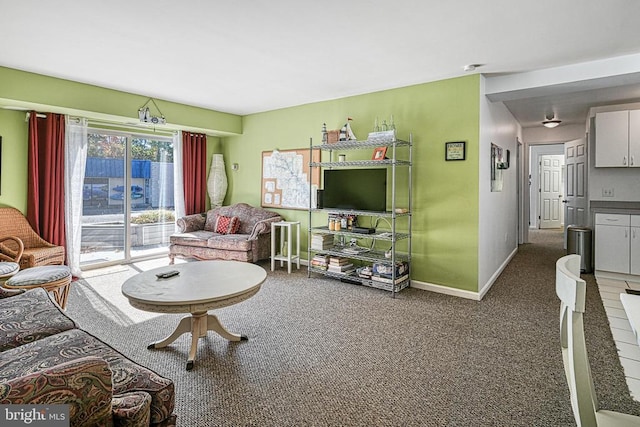 view of carpeted living room