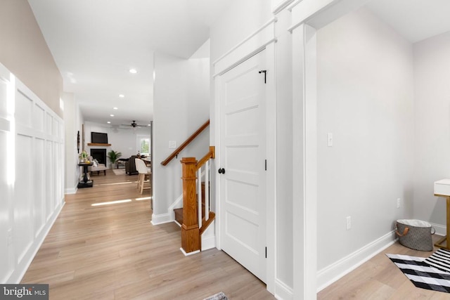 interior space featuring light wood-type flooring