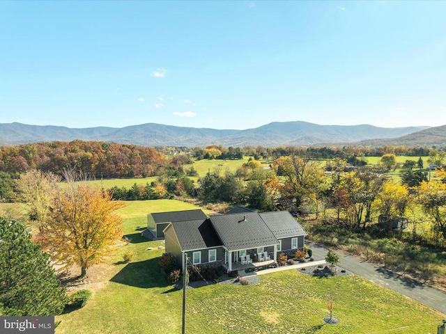 bird's eye view featuring a mountain view