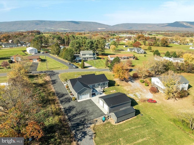 aerial view featuring a mountain view