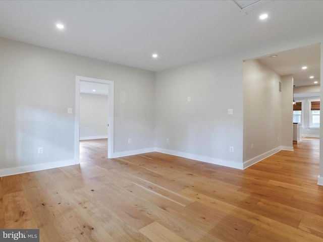 unfurnished room featuring light wood-type flooring