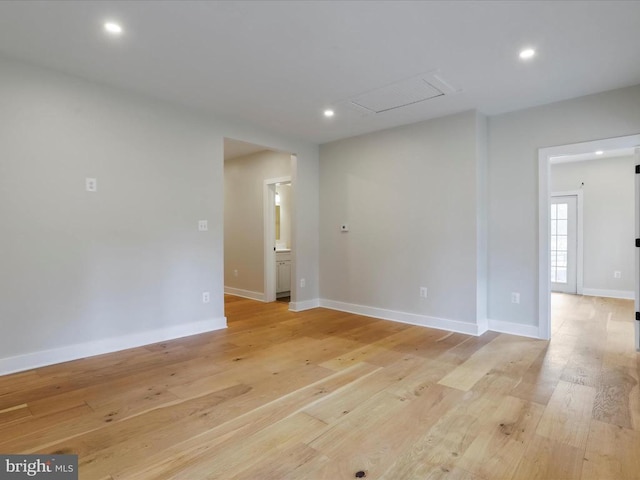 empty room featuring light hardwood / wood-style floors