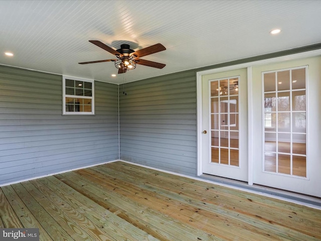 deck featuring ceiling fan