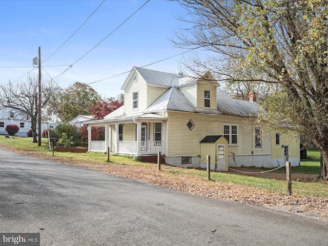 view of front of home with a porch