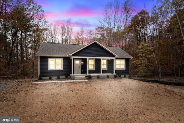 view of front of property with covered porch