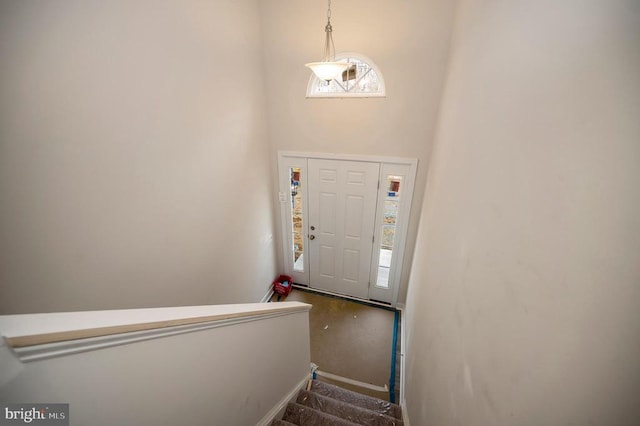 entryway featuring a healthy amount of sunlight and a high ceiling