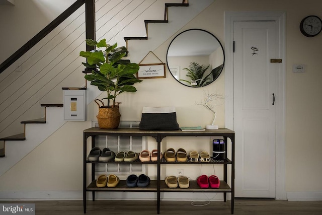 interior space with hardwood / wood-style flooring