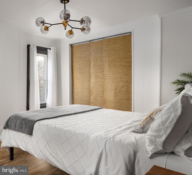 bedroom featuring hardwood / wood-style floors