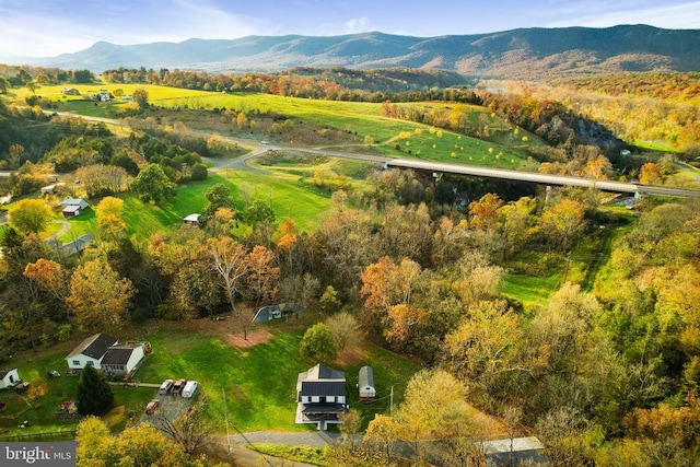 bird's eye view featuring a mountain view