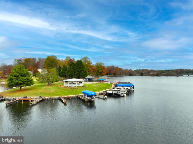 water view with a dock