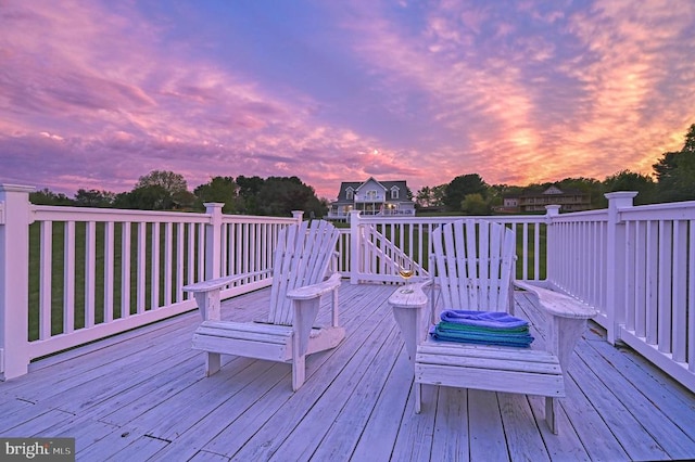 view of deck at dusk