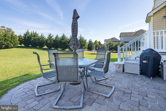 view of patio / terrace with a grill