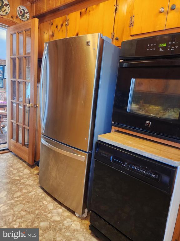 kitchen with black appliances