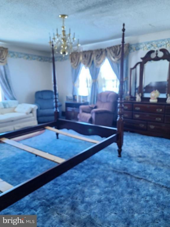 bedroom with a textured ceiling