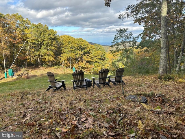 view of yard with a mountain view