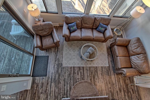 living room featuring hardwood / wood-style floors