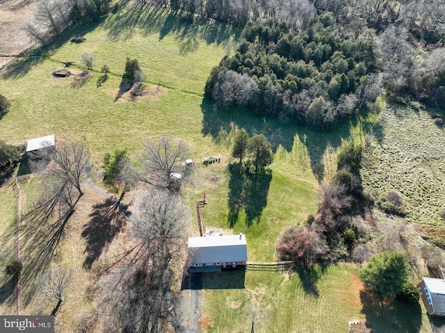 drone / aerial view featuring a rural view