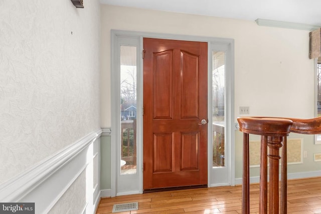 foyer featuring light hardwood / wood-style flooring