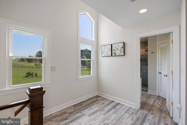 interior space featuring light wood-type flooring