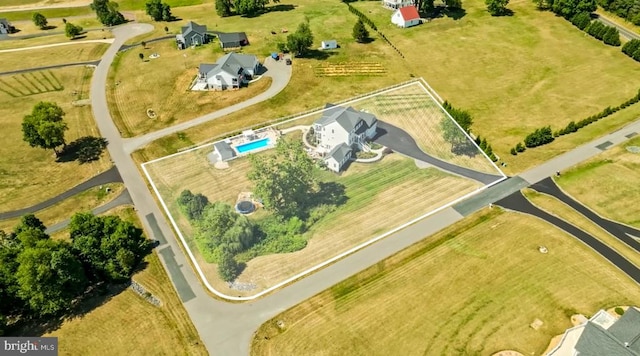 drone / aerial view featuring a rural view