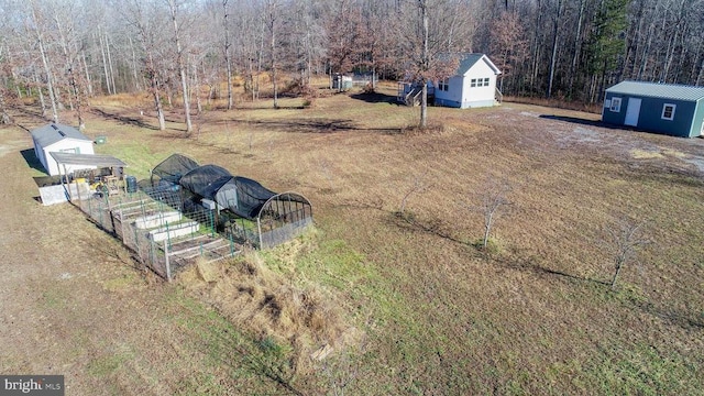 view of yard with an outbuilding