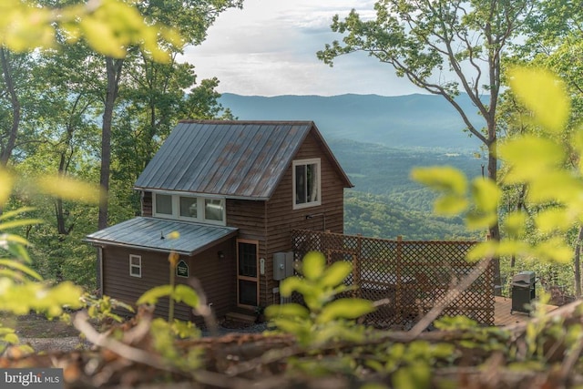 exterior space with a mountain view