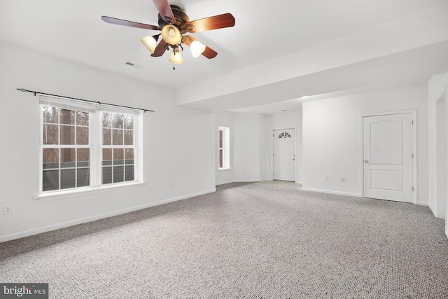 spare room featuring ceiling fan