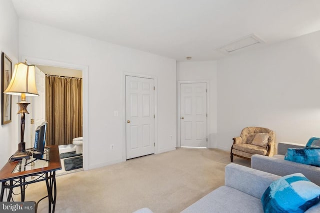 living room featuring carpet flooring