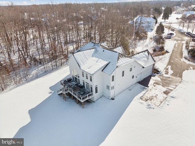 view of snowy aerial view