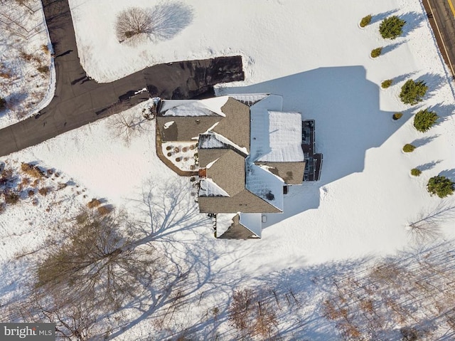 view of snowy aerial view