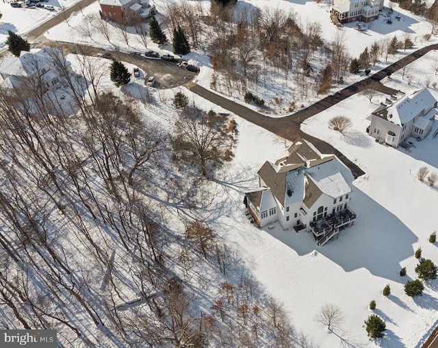 view of snowy aerial view