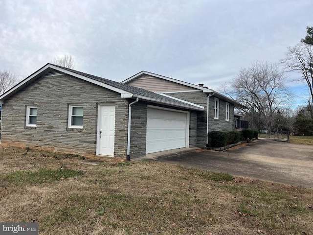 view of home's exterior with a garage