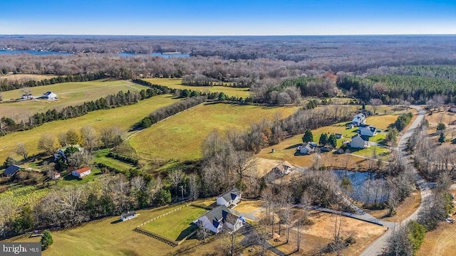 bird's eye view with a rural view