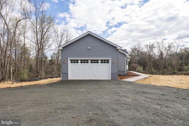 view of garage