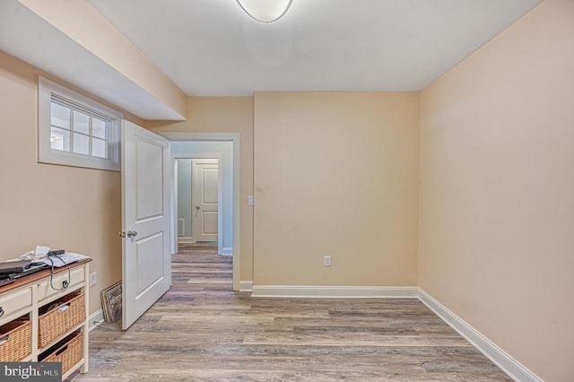 empty room featuring light hardwood / wood-style floors