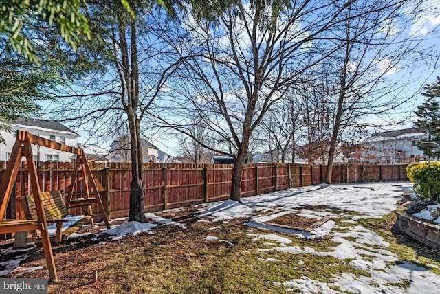 view of snowy yard