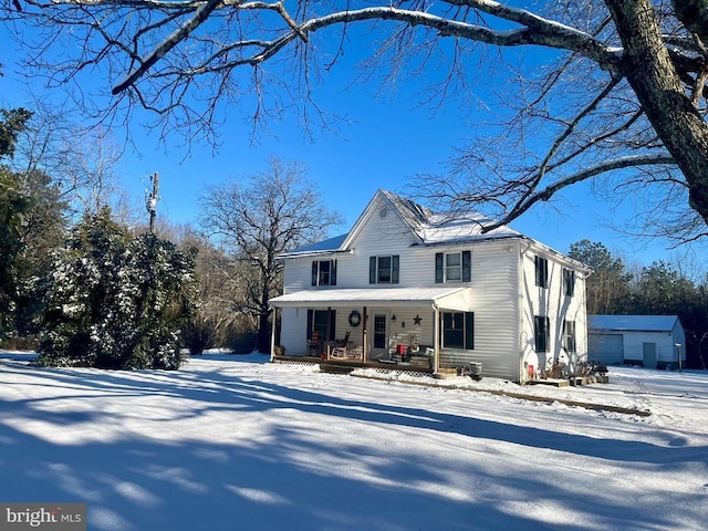 view of front of home featuring covered porch