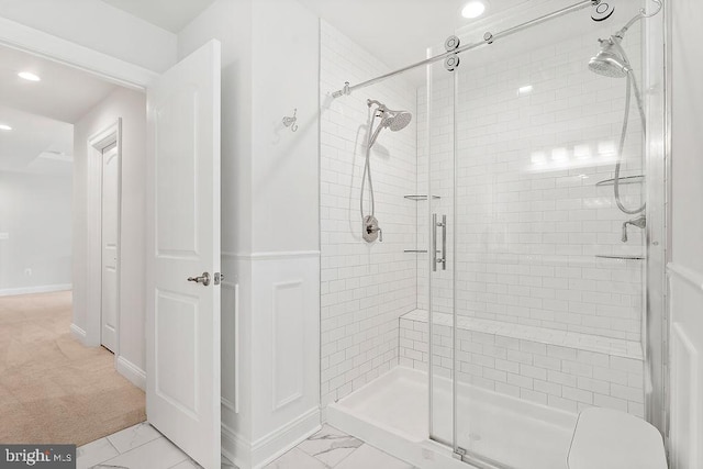 bathroom with walk in shower